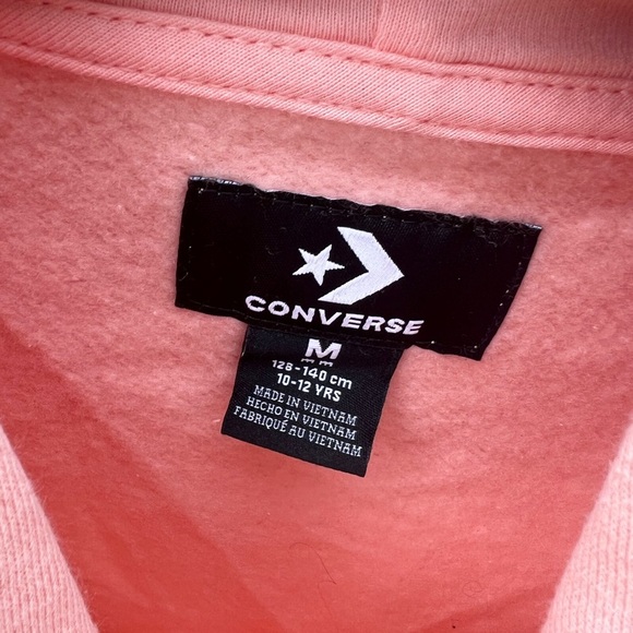 NWT Storm Pink converse size youth M (10-12)‎ hoodie - Picture 3 of 6